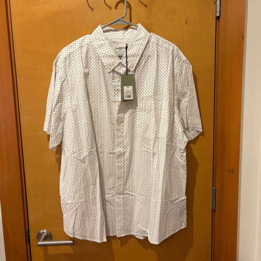 Men's goodfellow and co xxl slim nwt new White Patterned Shirt
